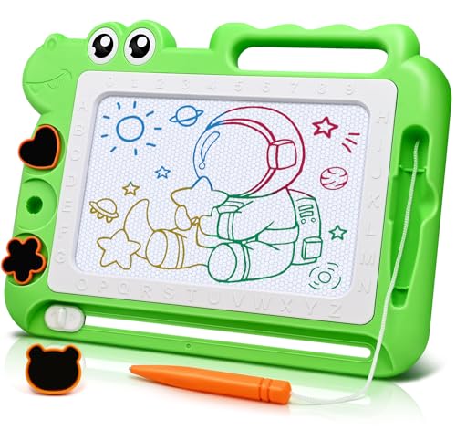 AiTuiTui Magnetic Drawing Board Toddler Toys Gift for Girls Boys, Color Sketch Writing Scribble Doodle Pad Travel Games, Educational Learning Kids Toys for Birthday or Easter (Green) - color: Dinosaur Green