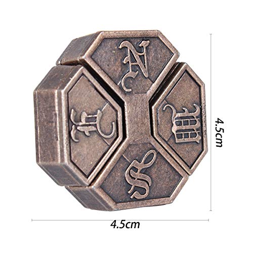 Brain Teaser Puzzle for Adults Puzzles Metal Hole Lock Adult Educational Toy Jigsaw IQ Puzzle (Orange) - color: Orange