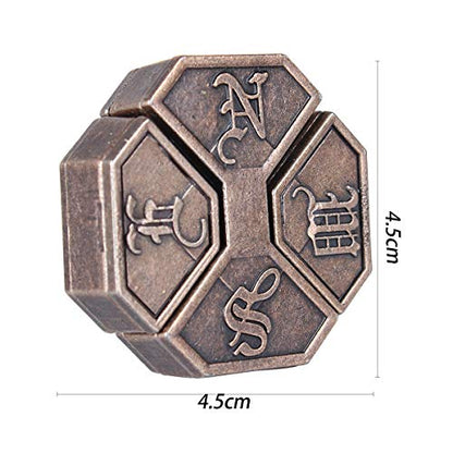 Brain Teaser Puzzle for Adults Puzzles Metal Hole Lock Adult Educational Toy Jigsaw IQ Puzzle (Orange) - color: Orange