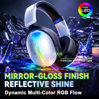 3-in-1 Wireless Gaming Headset, Mirror Gloss, 50mm Drivers, 7.1 Surround | 2.4G/BT5.3/Wired, 40H Battery, <25ms Latency, 9.9oz. Fits PS5/PC/Switch/Mac. Note: Xbox Wired Mode Only