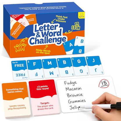 Family Word Game, Letter and Category Challenge Game, Fast-Paced Vocabulary & Spelling Game, Party Game for Kids Teens Adults, Family Game Night Activity for Ages 8+, 2-6 Players