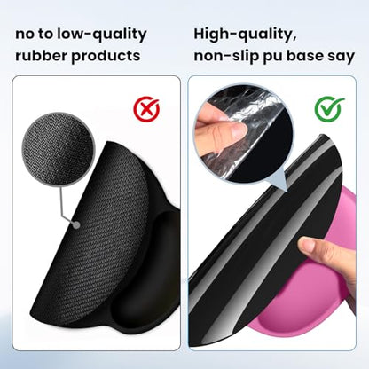 Mouse pad with Wrist Rest,Relieving Pain Memory Foam Computer pad, Ergonomic Desktop Mouse, Silicone Material Mouse pad, with Non-Slip PU Base (Rose Color) - color: Rose color