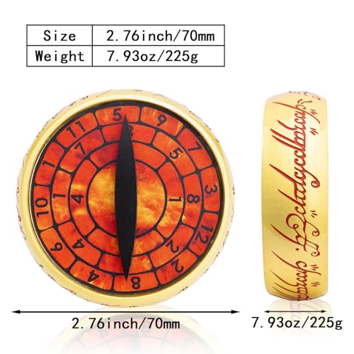 Spinner DND Dice Set Metal Gaze Eye Dice Set with Case, Magic Ring D and D Dice for Dungeons Dragons RPG Role Playing Games, Polyhedral Dice Set D20 D12 D10 D8 D6