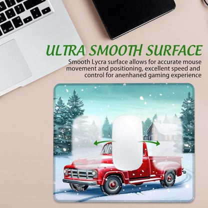 Chrismas Mouse Pad Joyful Celebrations Square Mouse Mat Non-Slip Rubber Base Mousepad with Stitched Edge, Portable MousePads for Desk Computers Laptop Office, 9.5x8 Inches - color: Joyful Celebrations 02