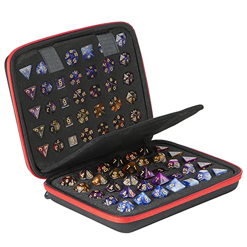 DND Dice Storage Case with Detachable dice sponge and tray | Storage of DND dice, With Detachable Dice Sponge, Sponge have separate grooves prevent collision and damage to each other - style: Rectangle Case