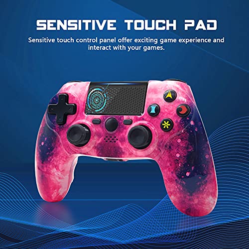Wireless Controller for PS4, Controller for Sony PlayStation 4, Double Shock 6-Axis Motion Sensor, Sensitive Touch Pad, Built-in Speaker & Stereo Headphone Jack, Compatible with PlayStation 4/Pro/Slim - color: Pink