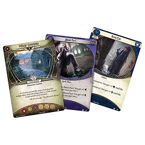 Fantasy Flight Games Arkham Horror The Card Game Blood on the Altar MYTHOS PACK - Unearth the Secrets of Dunwich! Cooperative Living Card Game, Ages 14+, 1-4 Players, 1-2 Hour Playtime - size: Mythos Pack, style: The Essex County Express