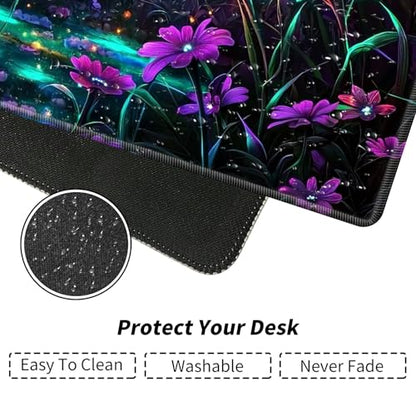 Flowers and Butterflies for MTG & TCG Playmat Mouse Pad,BFDHGQZC 24" x 14" Game Mat for MTG/RPG/CCG Trading Card Game Playmats Table Mat Perfect for Card Games Video Games Computer Office - color: Flowers and Butterflies