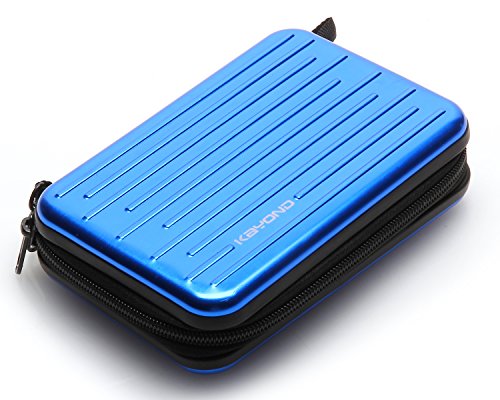 Anti-Shock Silver Aluminium Carry Travel Protective Storage Case Bag for 2.5" Inch Portable External Hard Drive HDD USB 2.0/3.0 (Blue) - color: Blue
