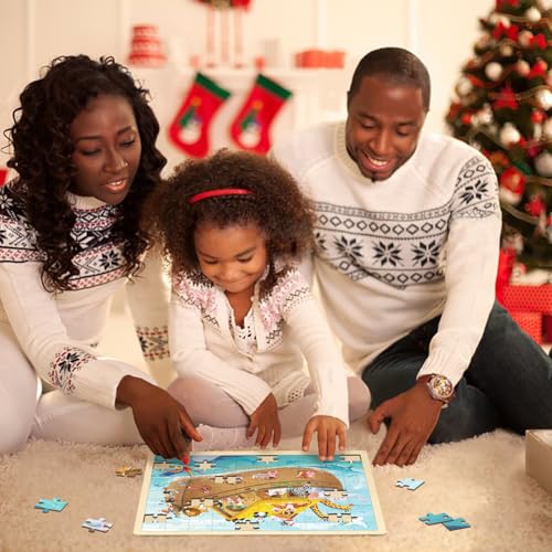 Wooden Puzzles for Kids Ages 3-5, Noah's Ark, 100 Piece | Religious Scene, Christian Bible Puzzles for Kids Ages 4-8, With Tray - style: 100 Piece
