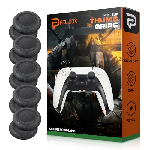 10 Pcs Joystick Replacement Grip Caps for PS4 PS5 Controller - Same Pattern Like Original - Non-Slip Thumbstick Thumb Stick Accessories Parts for Dualshock 4, Dual Sense, Dualsense Edge