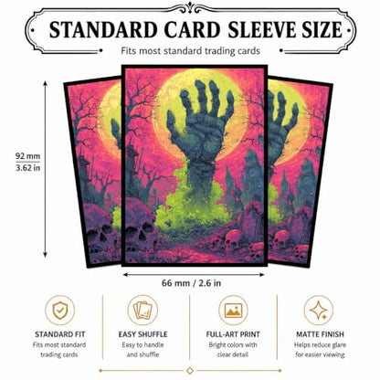 MTG Card Sleeves Matte -100 PCS Trading Card Game, Size 2.6 x 3.6 inches, Suitable for All TCG Card Games Protective (Undead Grave) - color: Undead Grave