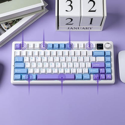 EPOMAKER X Aula F75 MAX Wireless Mechanical Keyboard with TFT Screen and Knob, Gasket Gaming Keyboard in 75% Layout, Hot Swappable, RGB Backlight, for PC/Mac/Linux (Blue&White&Purple) - color: Blue&White&Purple