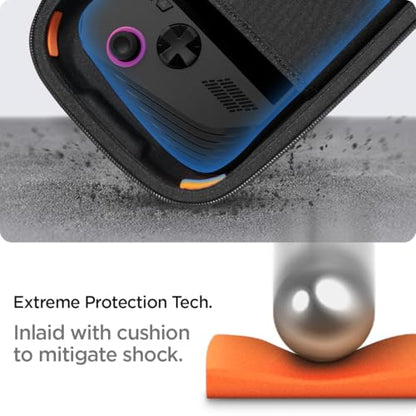 Spigen Rugged Armor Pro Hard Shell Carrying Case | ROG Xbox Ally X, Nintendo Switch 2, MSI Claw 7 AI+, ASUS ROG Ally, Accessory Pockets, Charger Storage - Black - color: Black