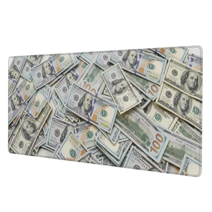Money Pattern Gaming Mouse Pad, Large Extended Desk Mat (31.5x11.8 in), Non-Slip Rubber Base Stitched Edges Mousepad for Work Office Gaming & School - color: 3