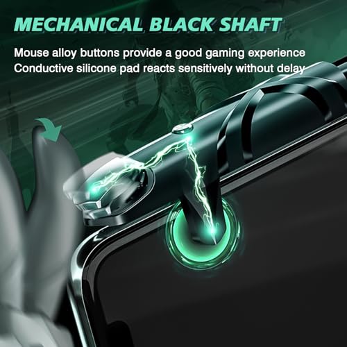 EasEasy Phone Game Trigger for iOS/Android, Mobile Gamepad Controller Compatible for PUBG/Knives Out/Call of Duty, Sensitive Aim & Shoot PUBG Trigger with Gaming Finger Sleeves