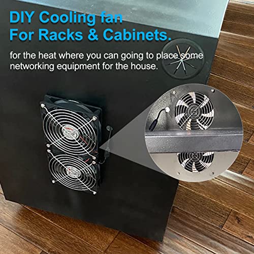 Wathai 120mm 240mm x 38mm Computer Fan with AC Plug Powerful Airflow | Dual Ball Variable Speed Controller AC 110V - 240V for CPU Mining Rig Machine Chassis Server Workstation Cabinet Cooling - style: 120mm x 2