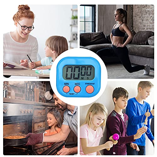 Digital Kitchen Timer for Cooking, Multi-Function Electronic Timer, Big Digits Loud Alarm Strong Magnetic Backing, Classroom Timers for Teachers - color: Blue