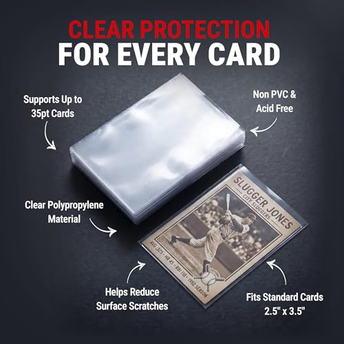 Ultra Pro Penny Sleeves for Trading Cards – 2.5" x 3.5" Standard Size – Clear Soft Card Sleeves – Non PVC Polypropylene – Trading Card Protectors for Sports & Collectible Cards – 3 Pack of 500 (1500)