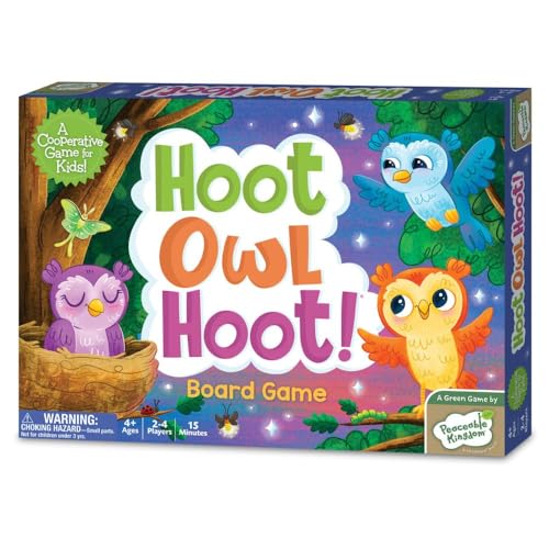 Peaceable Kingdom Hoot Owl Hoot - Cooperative Matching Game For Kids | Cooperative color-matching game—work together to fly the owls home before sunrise. Builds teamwork, ages 4+