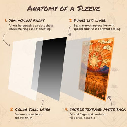 Stained Glass Plains MTG Card Sleeves (Smooth) - 104 Count Standard Size TCG Sleeves - Compatible with Magic The Gathering - Double Sleeving - Original Art Design, Premium Protection - color: Stained Glass Plains