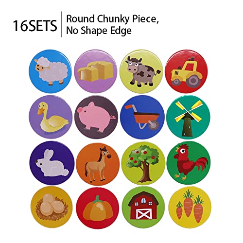 KiDEPOCH Memory Match Game – 16 Matching Pairs Preschool Memory Games Featuring Barnyard Element, Non Toxic Educational Memory Matching Game, Perfect for Kids, Toddlers, 3 Year Old or Up