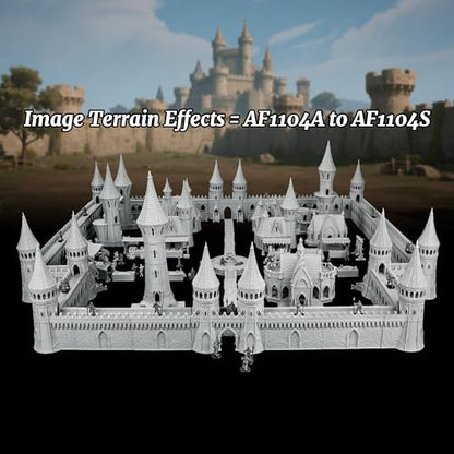 DND Terrain RPG TTRPG Buildings - 25mm Scale Unpainted Gothic Wizard Tower with Bridge & Lookout Scenery, Stone Map Props for Dungeons and Dragons & Wargame - City Building 5 (AF1104 K) - color: Af1104 K City Building 5