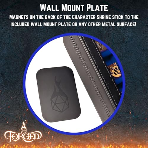 Forged Dice Co. RPG Character Shrine Display Case for Dice and DND Miniatures - Includes Travel Dice Tray and Display Lid - Compatible with Dungeons and Dragons Dice and Miniatures - Blue - color: Blue