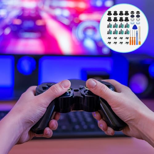 DaKuan 38PCS Xbox One Controller Repair Kit, Replacement Joysticks, Thumbstick, Bumper Button, Silicone Cap, Screwdriver & Tools, Fix Stick Drift, Broken Buttons, Compatible with Xbox One Controllers