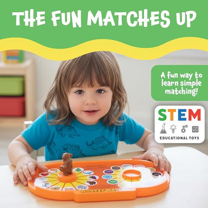 POPULAR PLAYTHINGS Monkey Match Toy Matching Game, Interactive Spinning | Educational Preschool Memory Game, for Toddlers Ages 4 & Up Learning Board Game, for Kids