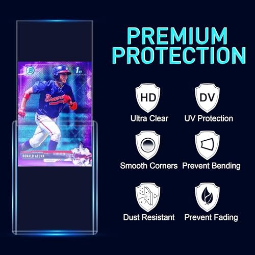 100 Toploaders, 35pt 3"x4" Clear Hard Plastic Card Sleeves (Only 100 Hard) | Fit 2.5" x 3.5" Trading Baseball Soccer Sports Cards, Kpop Photocard, Game Cards, HD, Anti-Scratch for Collection & Display - size: 100 Hard Sleeves + 0 Soft Sleeves