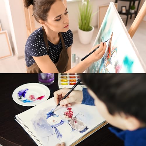 PANDAFLY Miniature Paint Brushes Drybrush Set, 12 Sizes | Micro Detail Paint Brush Set, Small Fine Detail Brushes for Acrylic, Watercolors & Paint by Number, Figurine - size: 12 Size
