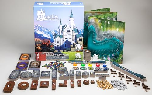 Castles of Mad King Ludwig Expansions – Massive Modular Add-On with Renovations, Secret Passages, Moats, Towers, Royal Decrees, Swan Tokens & 5th Player Support for Ultimate Castle-Building