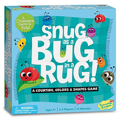 Peaceable Kingdom Snug as a Bug in a Rug Award Winning Cooperative Preschool Skills Builder Game for 2 to 4 Kids ages 3+ | Cooperative preschool game—match colors, shapes and counts to tuck the bugs in before the stink bugs sneak in, ages 3+