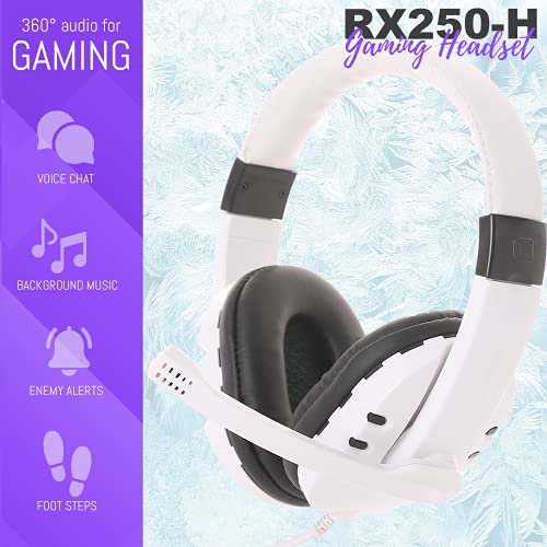 Gaming Keyboard and Mouse and Gaming Headset & Mouse Pad, Wired LED RGB Backlight Bundle for PC Gamers Users - 4 in 1 White Edition Hornet RX-250 - color: White