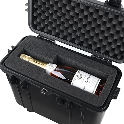 MEIJIA Rolling Waterproof Hard Protective Case, Hard Camera Case with Retractable Pull Handle and Wheels,Customizable Fit Foam Inserted, Black,19.88X12.01 X18.11 inches - size: 19.88X12.01 X18.11 inches