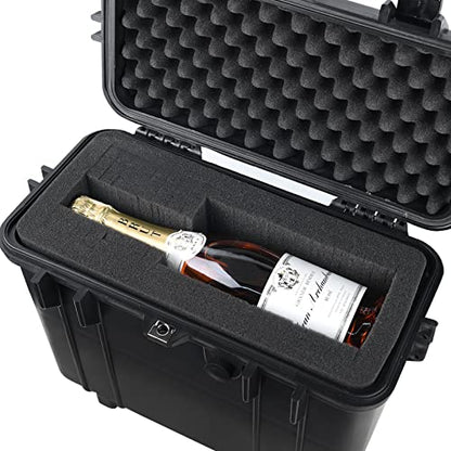 MEIJIA Rolling Waterproof Hard Protective Case, Hard Camera Case with Retractable Pull Handle and Wheels,Customizable Fit Foam Inserted, Black,19.88X12.01 X18.11 inches - size: 19.88X12.01 X18.11 inches
