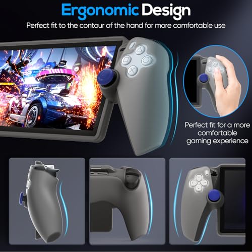 FYOUNG Protective Case for PlayStation Portal, Silicone Soft Grip Cover Case Protector with Full Protection and Non-Slip Thumb Grips Accessories Kit for PlayStation Remote Player (Grey) | Anti-scratch Silicone Soft Cover Case with Full Protection and Non-