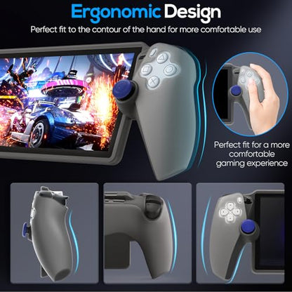 FYOUNG Protective Case for PlayStation Portal, Silicone Soft Grip Cover Case Protector with Full Protection and Non-Slip Thumb Grips Accessories Kit for PlayStation Remote Player (Grey) | Anti-scratch Silicone Soft Cover Case with Full Protection and Non-
