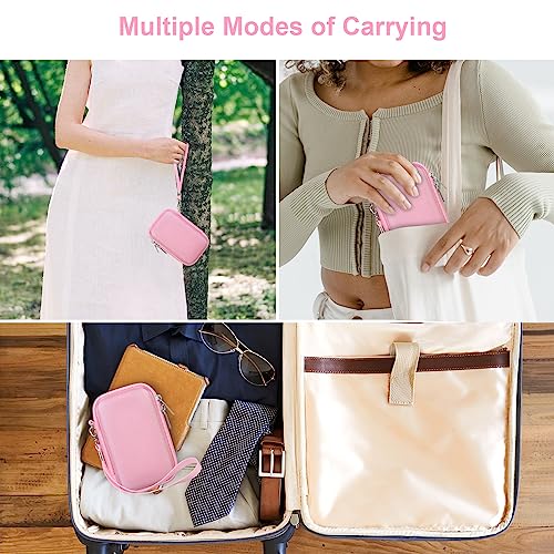 Canboc Camera Case for Canon PowerShot G7 X Mark III/ G7X Mark II Digital 4K Vlogging Camera, Point and Shoot 4K Video Camera Bag, Zipper Mesh Pocket fits USB Cable, Batteries, Pink - color: Pink