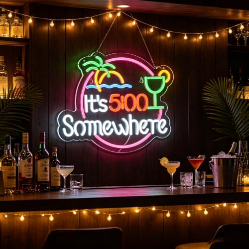 Customizable LED Neon Sign - Personalized Tropical Bar Decor with Palm Tree & Cocktail, USB Powered Wall Light for Home Bar, Man Cave, Party & Game Room - color: style 2