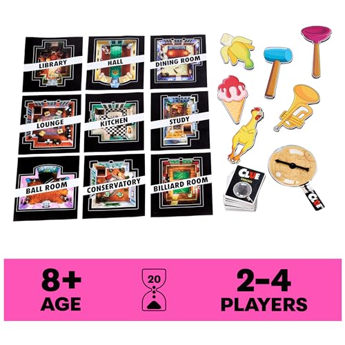 Spin Master Games, Clue Giant Edition, Family Game for Indoor & Outdoor Fun with Big Oversized Board, for Family and Kids, 2-4 Players, Ages 6 & Up | Oversized Vinyl Game Board, Encourages Deductive Reasoning STEM Skills, Fun Family Game Night, For 2-4 Pl