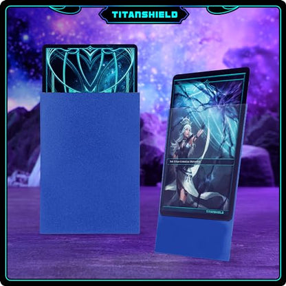 TitanShield Premium Card Sleeves, Blue, (150 Sleeves) - Fits Pokemon, MTG | Compatible with Pokemon, Compatible with One Piece, Compatible with Lorcana, Compatible with Flesh & Blood - color: Blue, size: Standard | 66x91mm