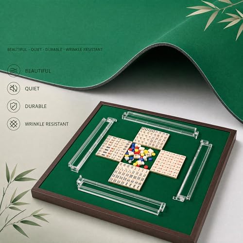 PiPiCat 2026 Complete American Mahjong Set, 166 Tiles (30mm) with 31.5x31.5in Mat One-Click Flip Reinforced 18-Inch Rack/Pushers Shockproof Bag & 6 Spare (Black) - color: Black
