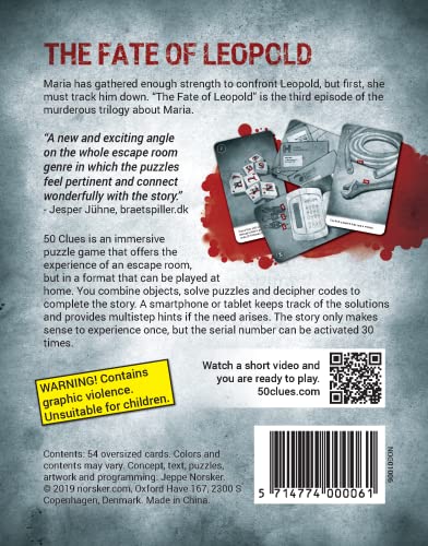 50 Clues:Part Three:The Fate of Leopold – 1-5 Players – Party Card Games – 90 Minutes of Gameplay – Games for Family Game Night and Parties – Card Games for Teens and Adults Ages 16+ - English - style: A. 50 Clues: The Fate of Leopold