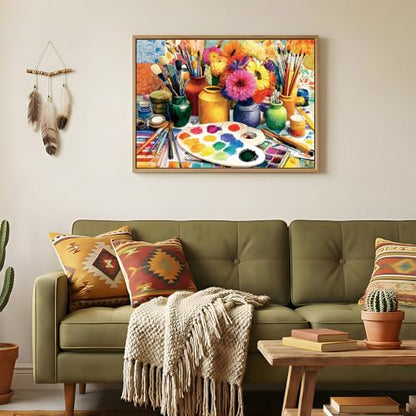 EIYRURU 500 Piece Jigsaw Puzzle for Adults –Artist Studio Jigsaw Puzzles 500 Pieces, Flowers Brushes Palette Puzzles for Adults 500 Pieces, Challenging Perfect for Game Nights, 20.5 X 15 in - color: Artist Studio