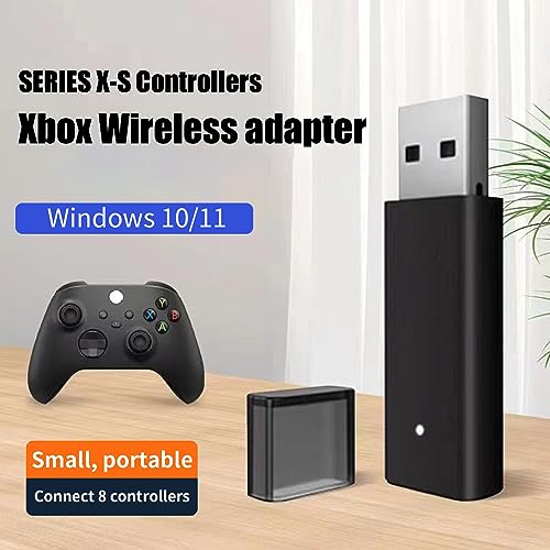 Wireless Adapter for Controller Xbox, Bluetooth Adapter for Controller Xbox One/Xbox One X S/Xbox Series X S/Elite, Compatible with Windows 10/11/8/8.1/7