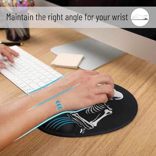 Mr. Pen- Ergonomic Mouse Pad with Wrist Rest, Grim Reader Design | Breathable Fabric with Memory Foam Cushion, Non-Slip Rubber Base, Gel Mouse Pad with Wrist Support - color: Grim Reader