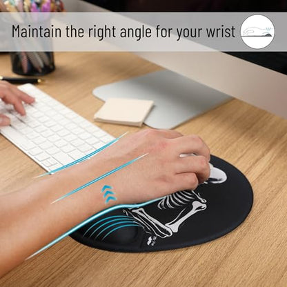 Mr. Pen- Ergonomic Mouse Pad with Wrist Rest, Grim Reader Design | Breathable Fabric with Memory Foam Cushion, Non-Slip Rubber Base, Gel Mouse Pad with Wrist Support - color: Grim Reader