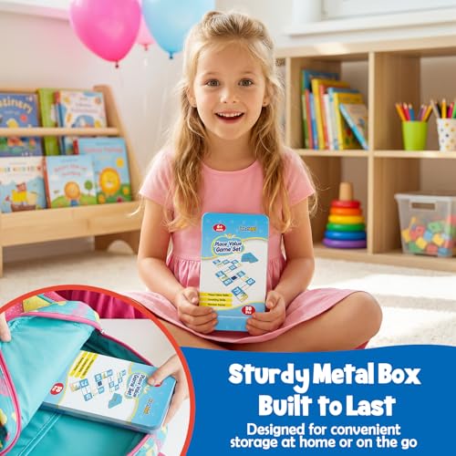 Kasfalci Place Value Dominoes Set Flash Cards, Back to School Supplies, 50 PCS Math Learning Games for Kids, Montessori Counting Toys, Preschool Kindergarten Classroom Must Haves - style: Place Value